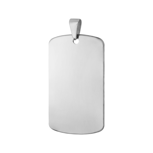 Pingente Aço Placa Lisa 50x29mm