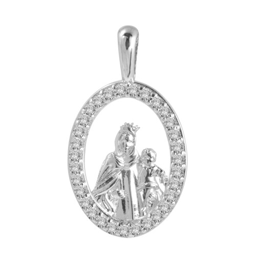 Pingente de Prata Nossa Senhora do Carmo 24x14mm