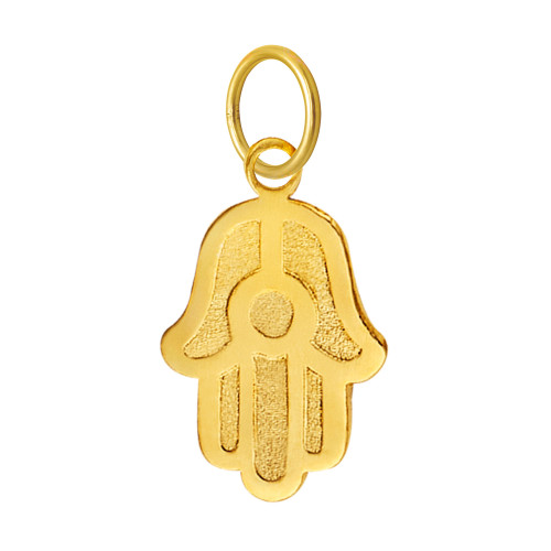 Pingente de Aço Mão de Fátima Gold IPG 9x7mm