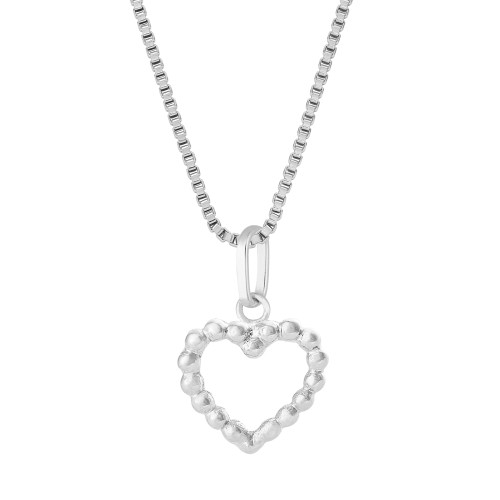 Colar de Prata Coração 45cm