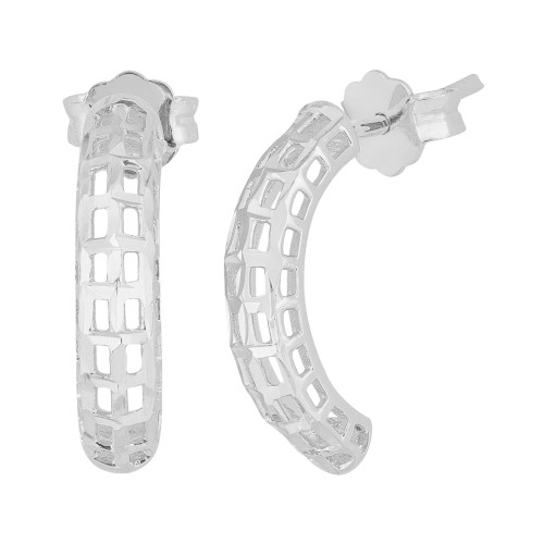 Brinco de Prata Meia Argola 16x3.2mm