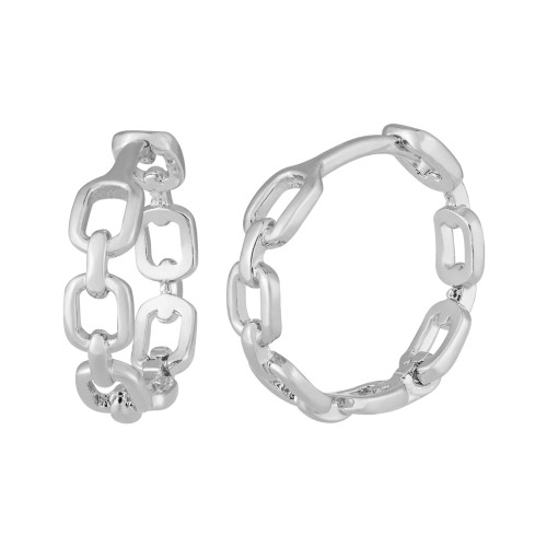 Brinco de Prata Argola Classic Chain 15x3.75mm