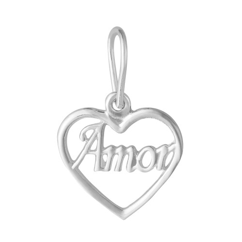 Pingente de Prata Coração Amor 9.6x9.6mm