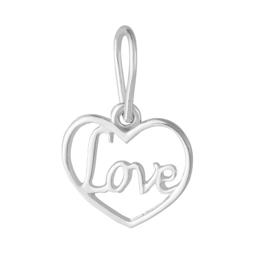 Pingente de Prata Coração Love 9.6x9.6