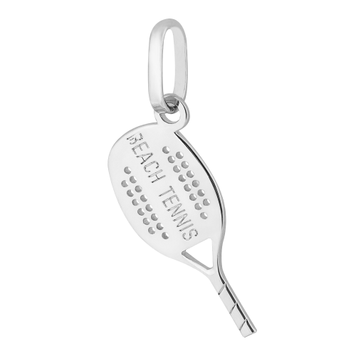 Pingente de Prata Raquete Beach Tennis 15x0.6mm