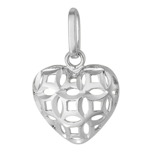 Pingente Coração Mosaico Prata 10x11mm-1