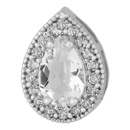 Pingente de Prata Gota Branca 10x7mm