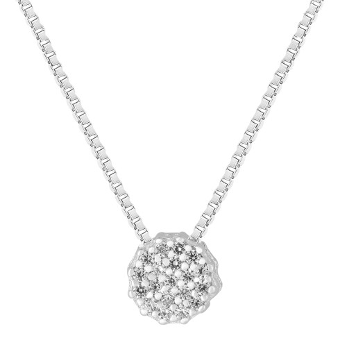 Colar de Prata Ponto de Luz Cravejado com Zircônias Brancas 45cm