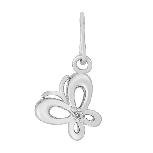 Pingente de Prata Borboleta Vazada Tenn Charm 7.5mmx8mm