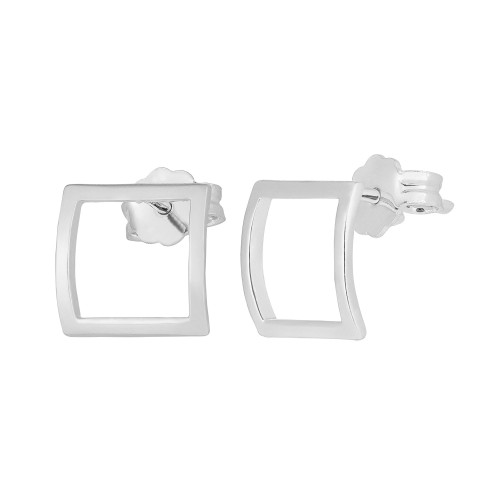 Brinco de Prata Quadrado 10x10mm