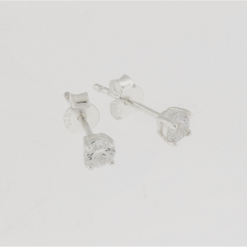 Brinco de Prata Ponto de Luz Zircônia 3mm