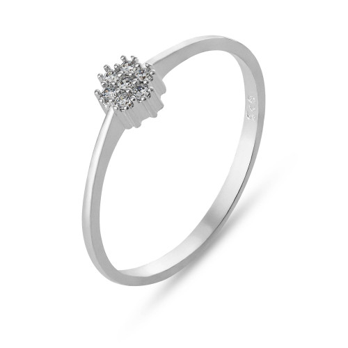 Anel de Prata Coleção Florescer com Zircônias Brancas