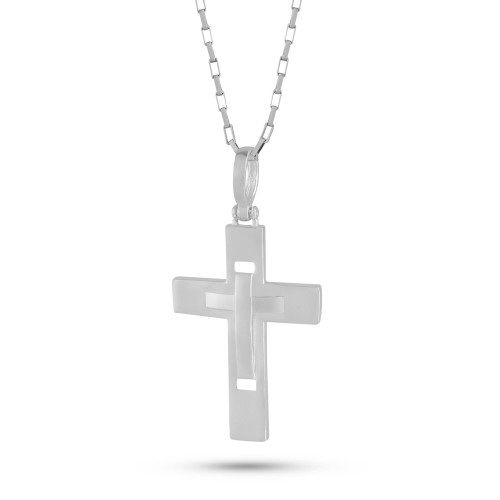 Pingente de Prata Cruz com Cruz 20x30