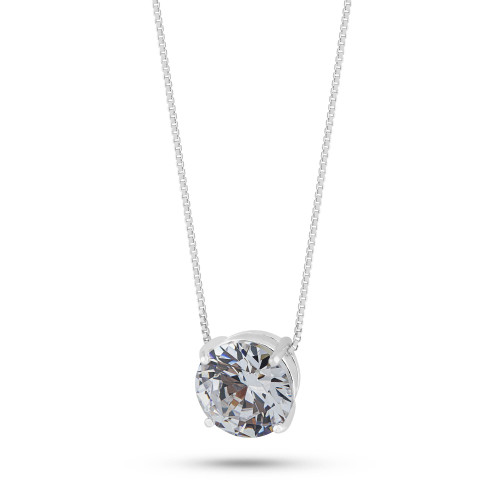 Colar Ponto de Luz Coleção Fancy Zircônia Cristal 10mm 45cm