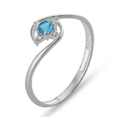 Anel de Prata Flor Color Coleção Florescer Zircônia SKY