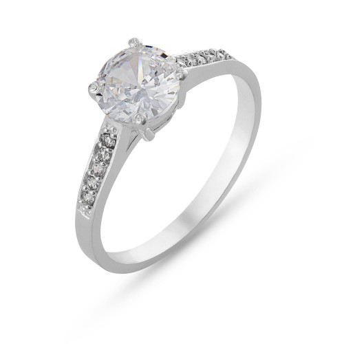 Anel de Prata Solitário Essence Zircônia 6mm