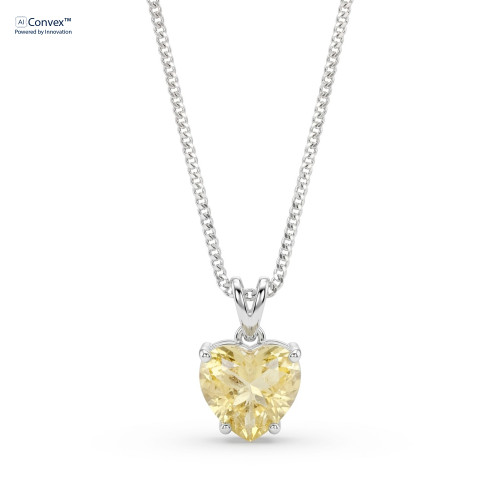 Colar de Prata Coração Fusion Yellow Coleção Fancy 45cm