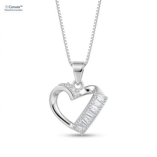 Colar de Prata Love Coleção Fancy Zircônias Brancas 45cm