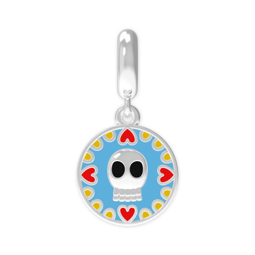 Berloque de Prata La Catrina Caveira Terri com Resina