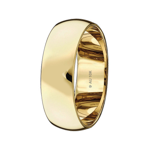 Aliança de Casamento Ouro 10K Tradicional Abaulada L7mm E1.38mm