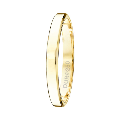 Aliança de Ouro Moon 250K Liga Ourum Italiana 2.7mm