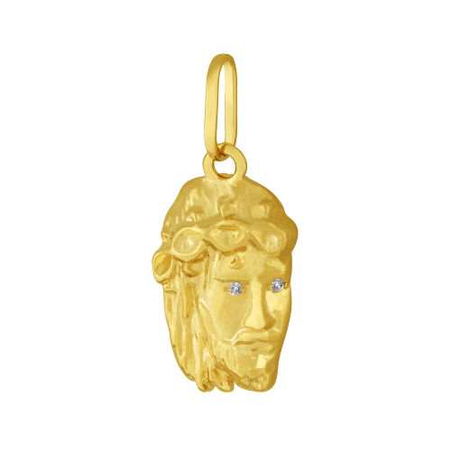 Pingente de Prata Face de Cristo Revestido com Ouro 18k 17.5x10.5