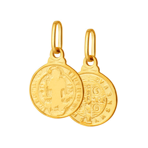 Pingente de Prata São Bento Revestido com Ouro 18k 10mm
