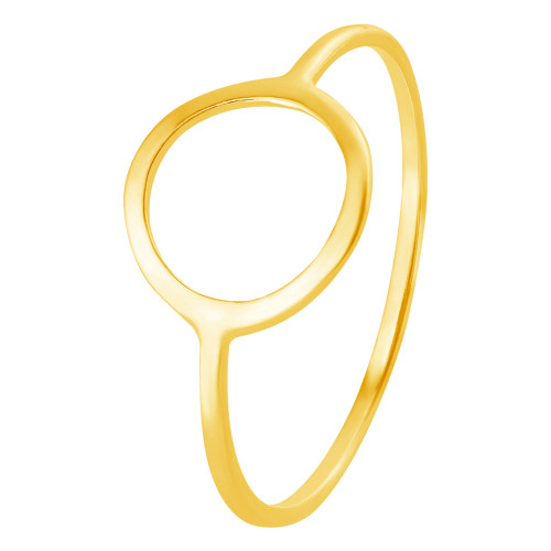 Anel de Prata Círculo Revestido com Ouro 18k