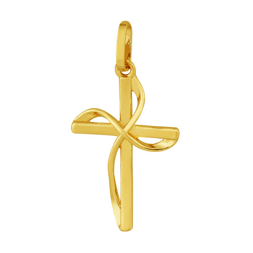 Pingente de Prata Cruz Blessed Revestida com Ouro 18k 21.9x13.2mm