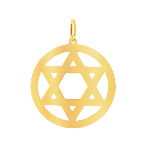 Pingente Estrela de Davi 23mm Prata Revest Ouro-1