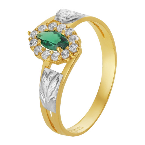 Anel de Formatura de Prata Revestida com Ouro 18K-