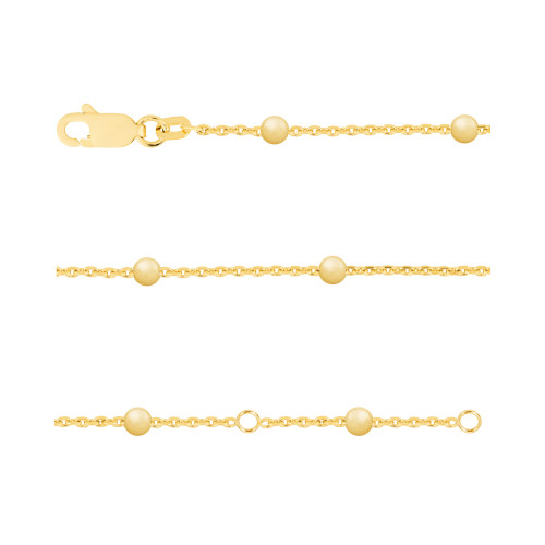 Colar Prata c/ Ouro 18K, ORB Cartier com Bola 3mm