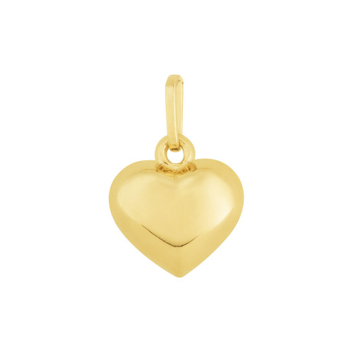 Pingente de Prata Coração Revestido com Ouro 18k 11x10mm