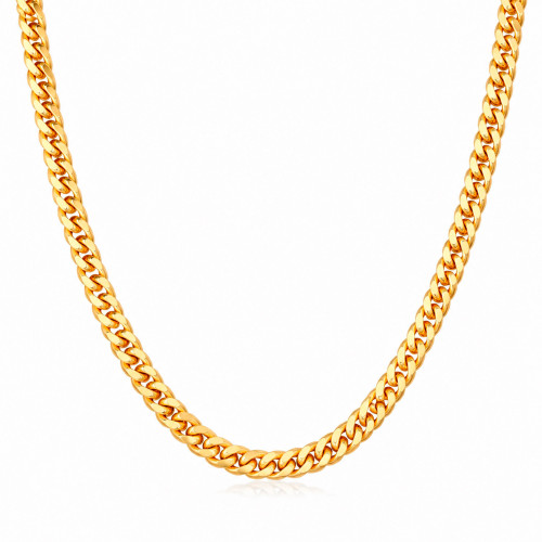 Corrente de Prata Groumet Laminada Revestida com Ouro 18K  1.25mm 60cm