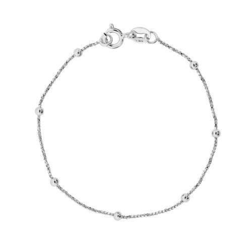 Pulseira de Prata Infantil Bolinha 2.0mm 14cm