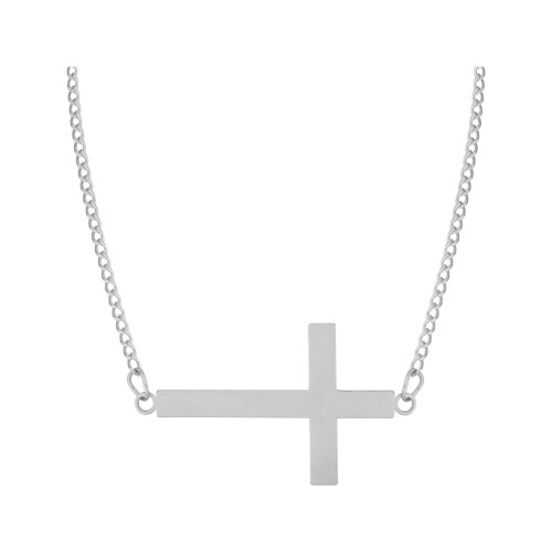 Colar Aço Groumet Cruz 28x19mm 45cm