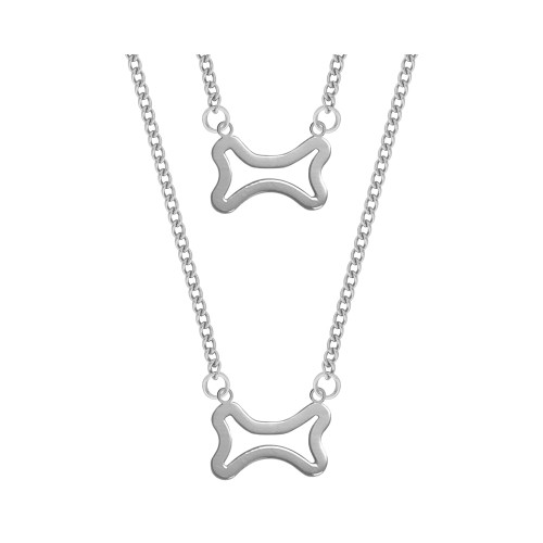 Colar Aço Groumet Osso e Osso Vazados 60cm