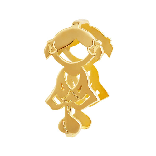 Pingente Aço Hit Menina 11.5mm Gold IPG