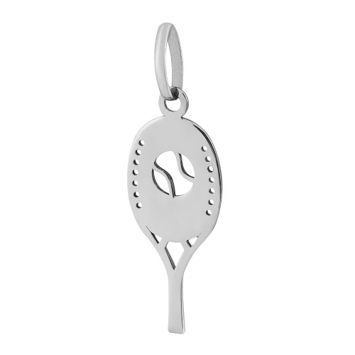Pingente de Aço Raquete Beach Tennis Ball  21x10mm
