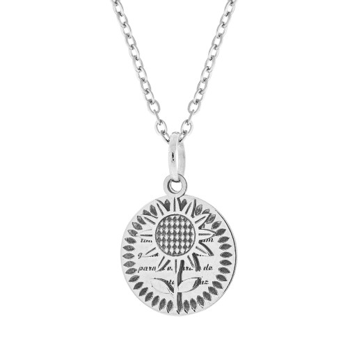 Colar de Aço Coleção For Me Girassol com linda mensagem 18mm 50cm