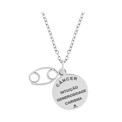 Colar de Aço Signo Câncer 18mm 50cm