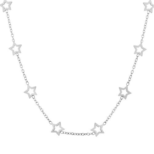 Colar de Aço Estrelas 40cm + 5cm extensor