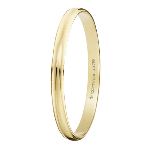 Aliança Ouro 18k Tradicional Abaulada L2mm A08mm