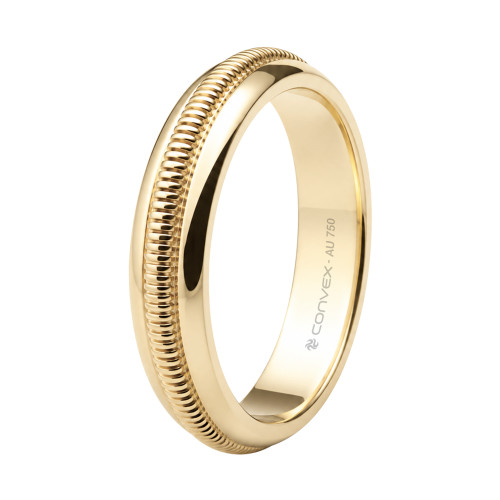 Aliança de Ouro 18K Suprema Trabalhada 5mm