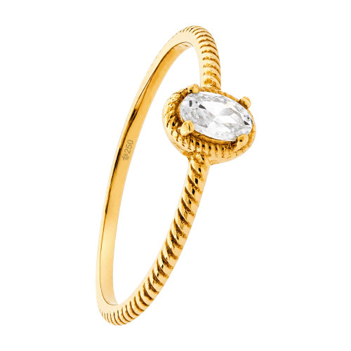Anel Dreams Liga OURUM com Zircônia Oval Ouro 250k