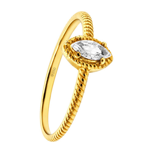 Anel Selene Liga OURUM com Zircônia Oval Ouro 250k