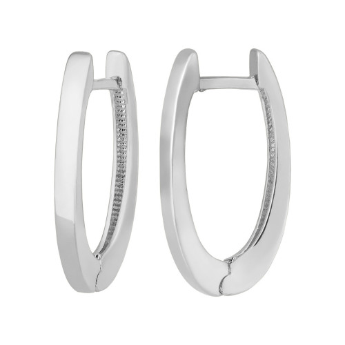 Brinco Argola Oval Prata 20x10mm-1