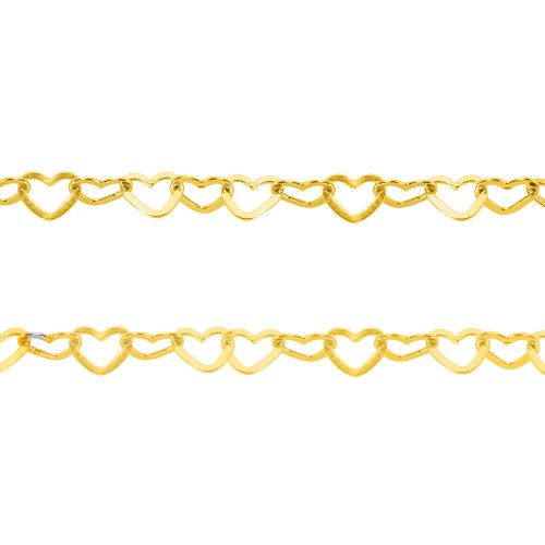 Colar de Prata Corações Entrelaçados Revestido com Ouro 18k 45cm