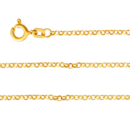 Corrente de Prata Portuguesa Fina Revestida com Ouro 18k 1.60mm 45cm