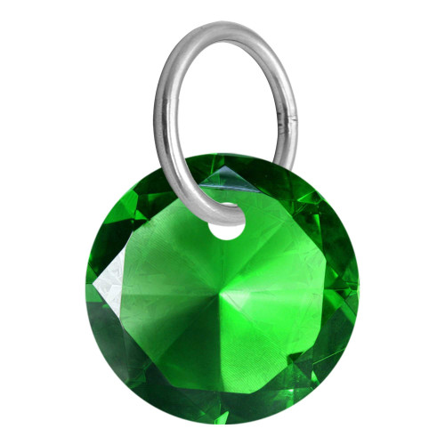 Pingente de Aço Ponto de Luz Verde 5mm